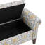 Rangement - Banc à structure en bois franc, revêtement à motif floral, capacité de soutien de 300 lb, 56,11 po Profond, bras roulés, impression, option pratique