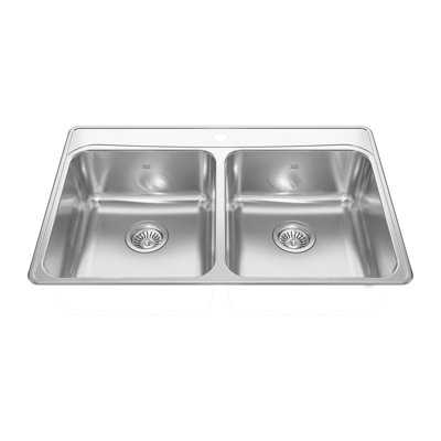 Kindred Creemore 22'' W Double Bowl Stainless Steel Drop-In Kitchen Sink