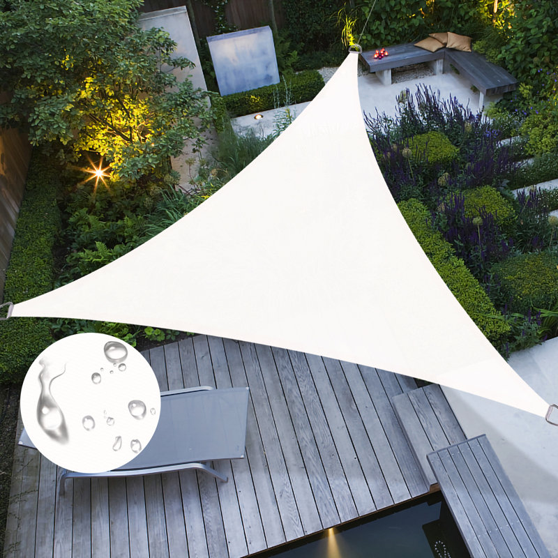 Voile d'ombrage triangulaire imperméable de 3,65 m, L 144 po x l 144 po x P 144 po, Blanc
