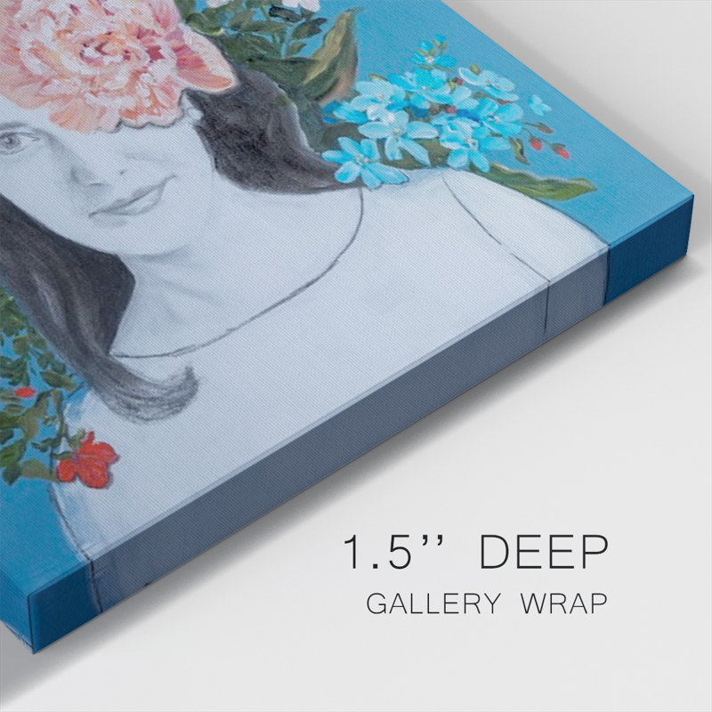 Portraits en fleurs III sur toile, H 40 po x l 40 po x P 1,5 po