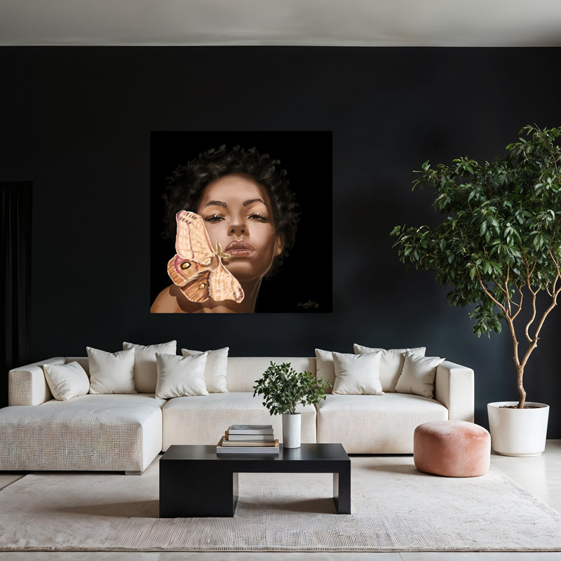Moth Art contemporain, H 48 po x l 48 po