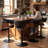 Adjustable Height Bar Stools With Faux Leather Seat Swivel Stool With Backrest For Kitchen Island, Bar, Home Pub​​-406743105-406839203