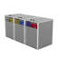 La remise à poubelle permet de ranger 3 poubelles avec tige de support pneumatique, avec portes verrouillables et chaîne de couvercle imperméable, pour patio, jardin, cour arrière, gris-129701087