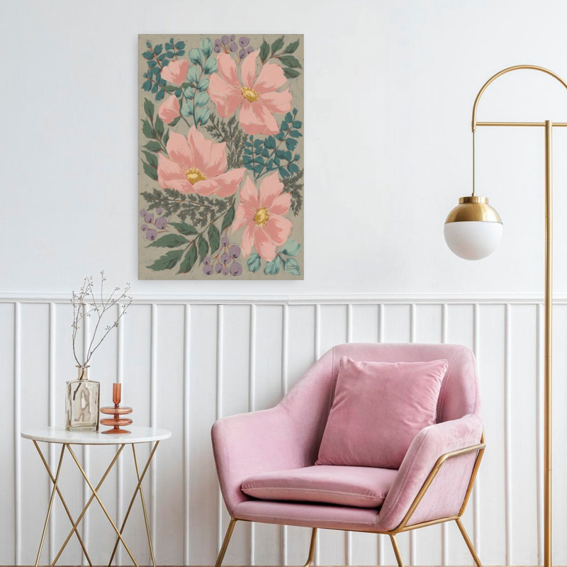 Cosmos Dreams, art floral contemporain, H 24 po x l 16 po