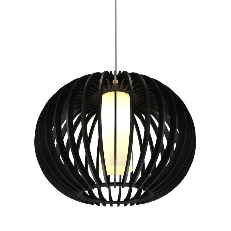 Lustre sphérique unique à 1 lumière, H 14,57 po x l 18,7 po x P 18,7 po, Gris anthracite