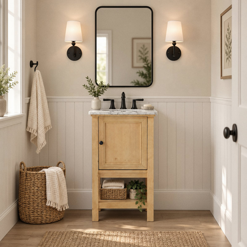 Ensemble de meuble-lavabo simple 19 po Narron, Naturel
