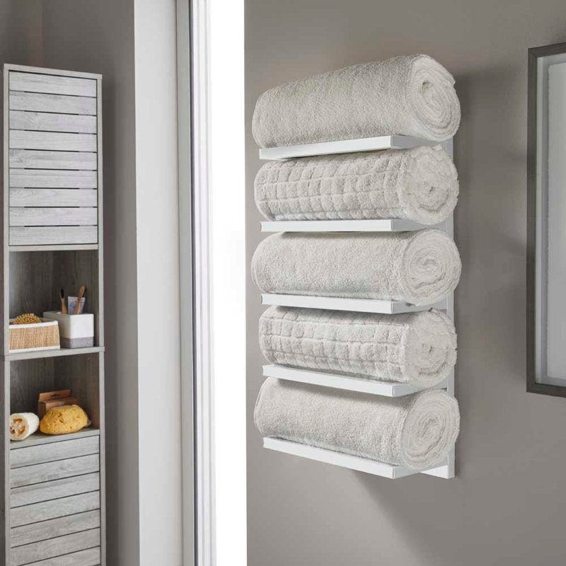 31 cm L 4 - Bar Wall Mounted Towel Rack, White
