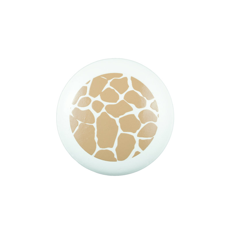 Poignée girafe blanche peinte à la main 1 1/2 po