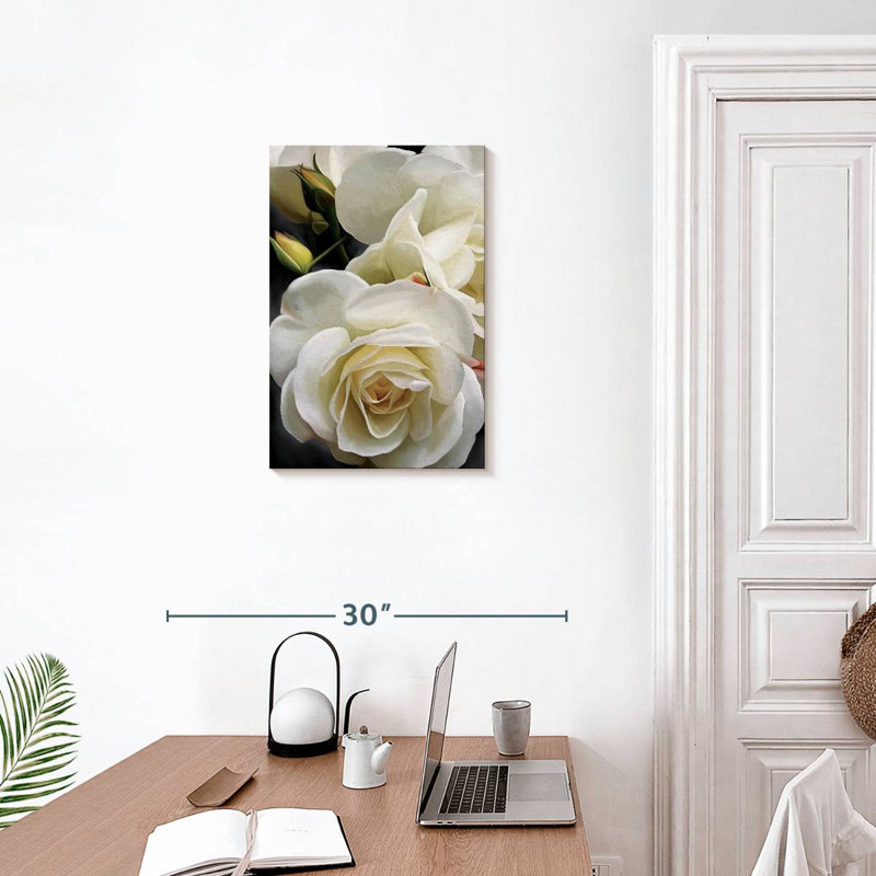 Harnek Creamy White Roses, 24" H x 16" W