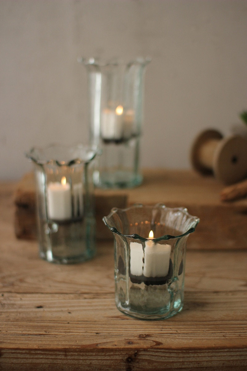 3-Piece Glass Votive Candle Holder Set