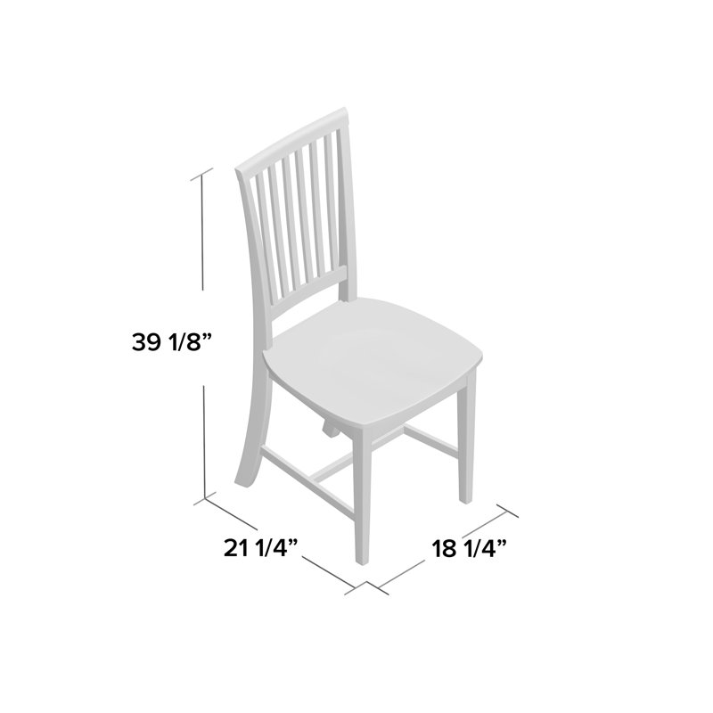 18'' H Solid Wood Side Chair, Black