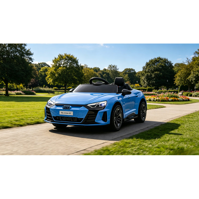 Voiture sous licence 12V RS E-Tron GT pour enfants avec télécommande, suspension, musique et lumières DEL, Blue