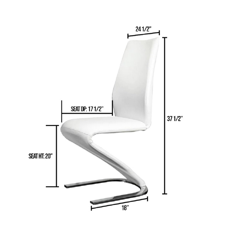 Chaises de salle à manger décorées avec base blanche en forme de Z moderne pour la pièce
