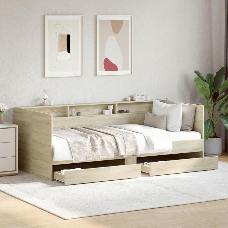 Patrocinio Daybed With Drawers, European Single (90 x 200cm), Natural