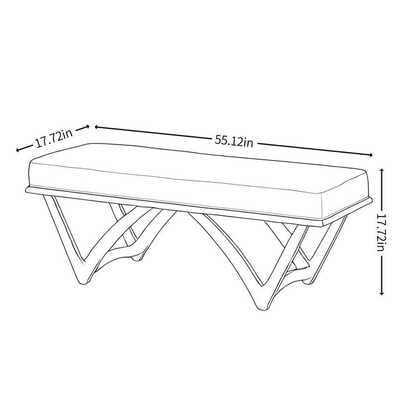 Banc simple en bois massif