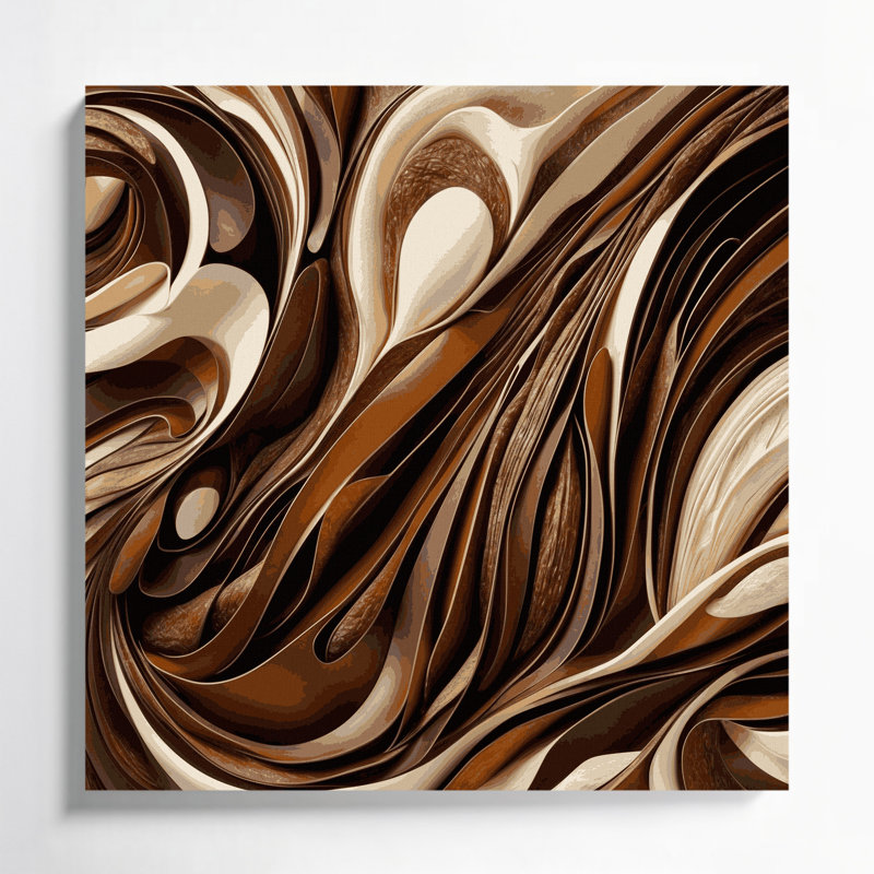 Art mural sur toile Biomorphic Abstraction 75, H 8 po x l 8 po