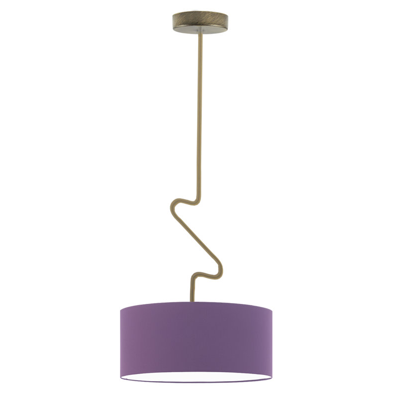 Candless 1 - Light Drum Pendant, Purple, Antique Bronze