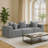 Modular 3-Seat Sectional Sofa, All-Foam Deep-Seat Couch With Textured Chenille, Low-Profile Modern Design, Compressed Shipping & Easy Setup, 111.02" W × 37.01" D × 23.62" H-Grey-638670152