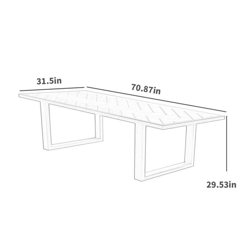 Table de salle à manger Bihter, L 31,5 po x L 70,87 po
