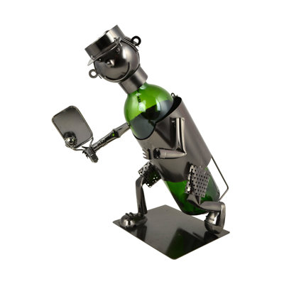 Metal Wine Bottle Holder Pickleball Player for Tabletop