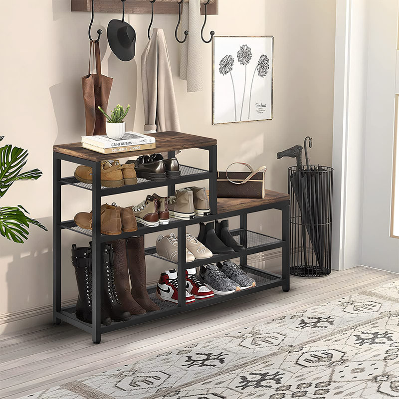 Range-chaussures en métal brun à 27 niveaux H 27,7 po
