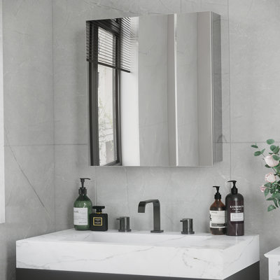 Miroir de salle de bain avec tablettes de rangement, armoire murale de salle de bain