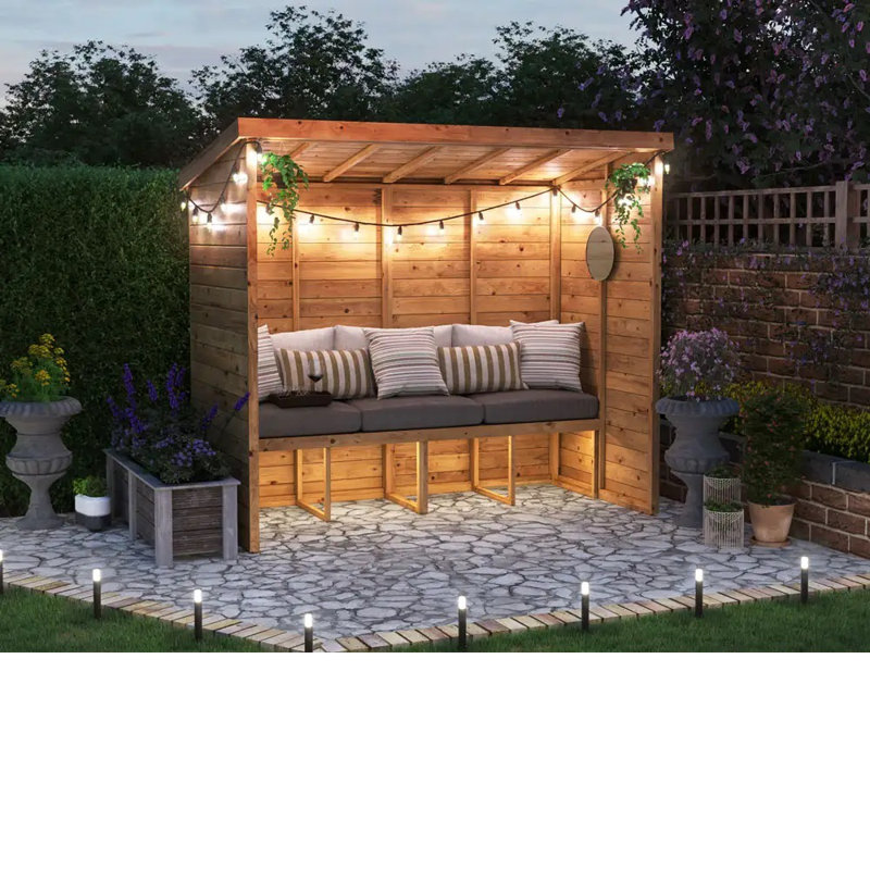 Dunster House Garden Arbour With Pent Roof, Pressure Treated, Compact Stylish Shelter, Apocallipo