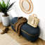 Grand bleu foncé avec compartiment de rangement et coussin confortable, pour la chambre à coucher, le salon, le vestibule de style moderne tapissier, convenant-458689050