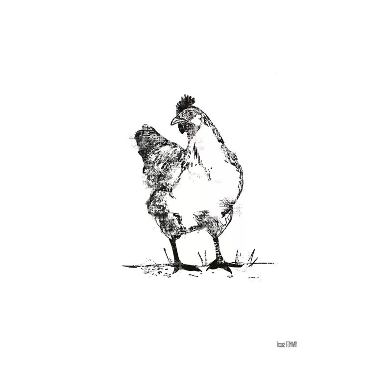 Farmhouse Chicken 1 Piece Wrapped Canvas Wall Art, 20.32 cm H x 30.48 cm W
