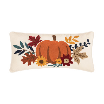  Autumn Pumpkin Chain Stitch Throw Pillow