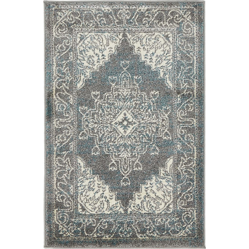 Tapis oriental gris Mumford, Rectangle 4 pi x 6 pi