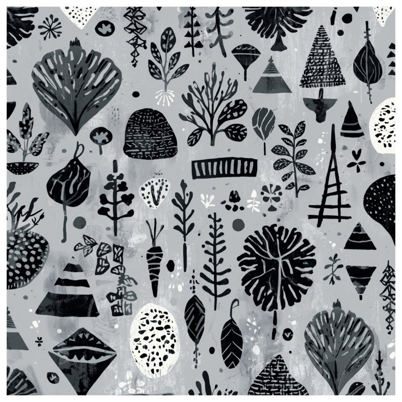 Housses de couette à motifs botaniques noirs et blancs, Lit simple