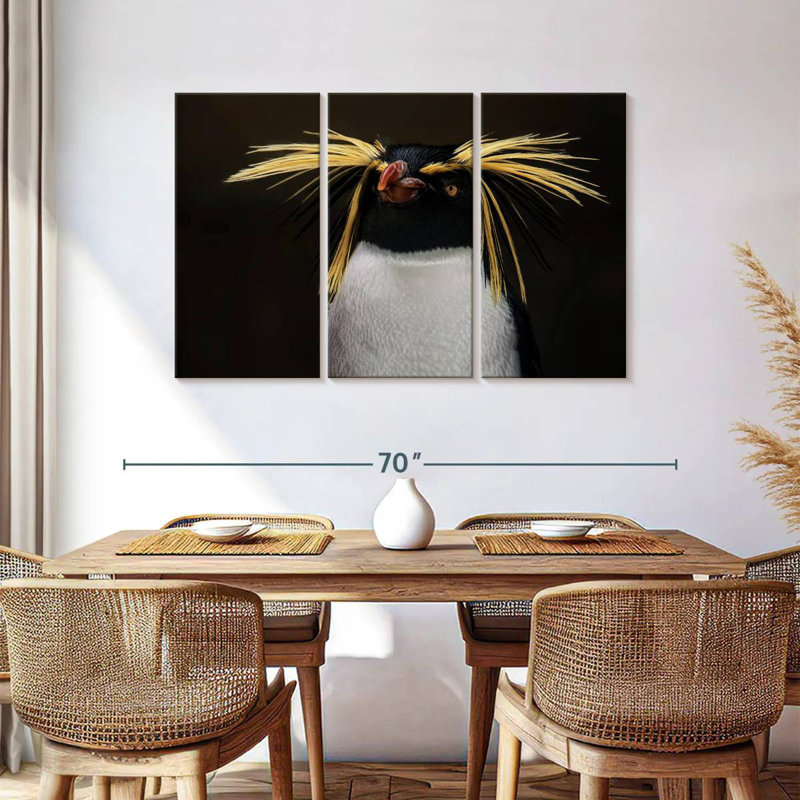 Southern Rockhopper Penguin, 24" H x 38" W