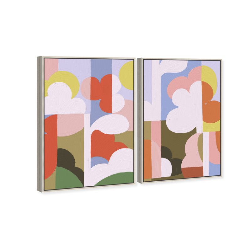 Cloudy Pop Set Set by Oliver Gal, 17"H x 25"W, Silver Floater Frame