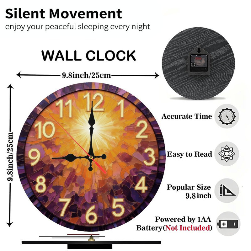 Horloge mosaïque avec soleil levant