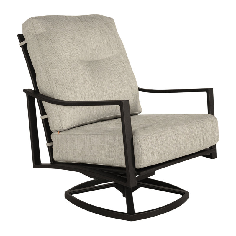 Avana Outdoor Rocker Chair, Carbon Black, Cast Silver