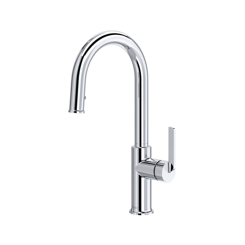 Robinet de cuisine rétractable avec bec en C Authentica, Chrome