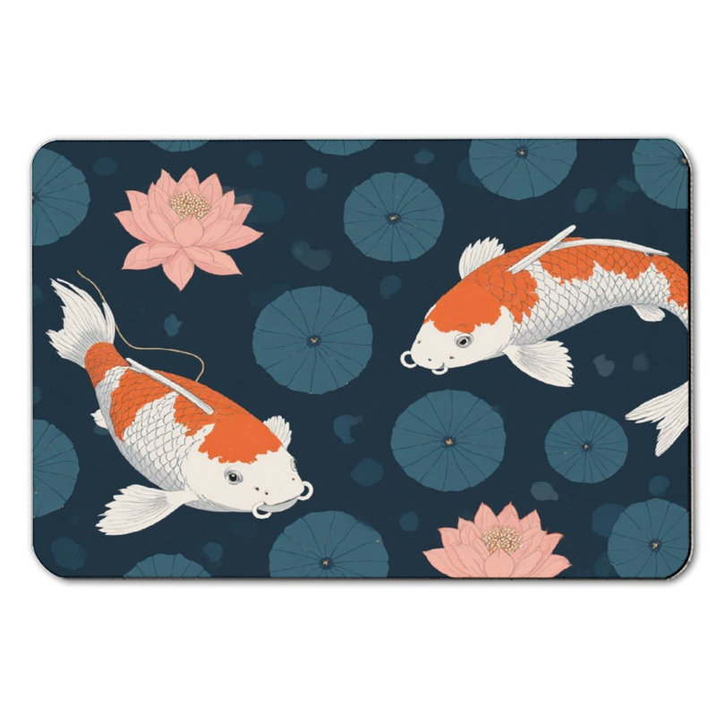 Tapis de bain Koi Fish Lotus, 36 x 24