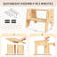 Escabeau en bois pour tout-petit à 3 hauteurs pour enfants avec poignées-857938762