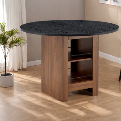 Tables de salle à manger avec rangement (table seulement, sans chaises, avec plateau et pieds), bois franc en bois aggloméré de 42 po, petite cuisine moderne rustique