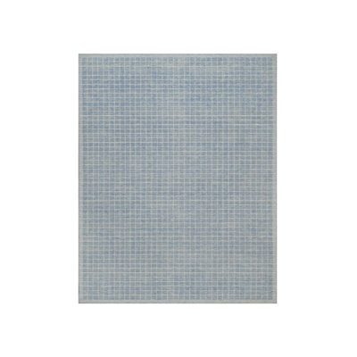 Tapis oriental bleu en laine tissé à la main 8 pi 1 po x 10 pi 0 po