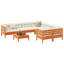 Ensemble de canapé de patio 9 pièces avec coussins en cire de pin brun Latitude Run®-1032094835