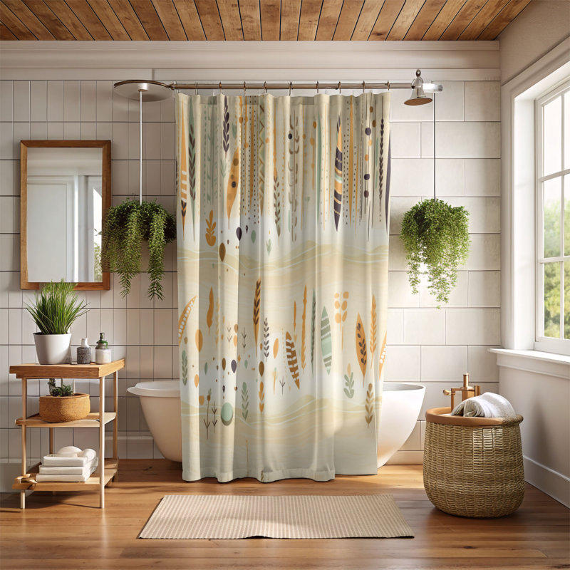 Rideau de douche Boho Serenity - Premium, H 74 po x l 71 po