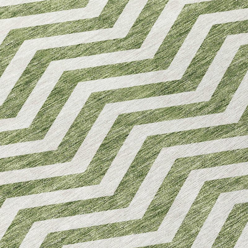 Tapis rond lavable intérieur vert 8 pi
