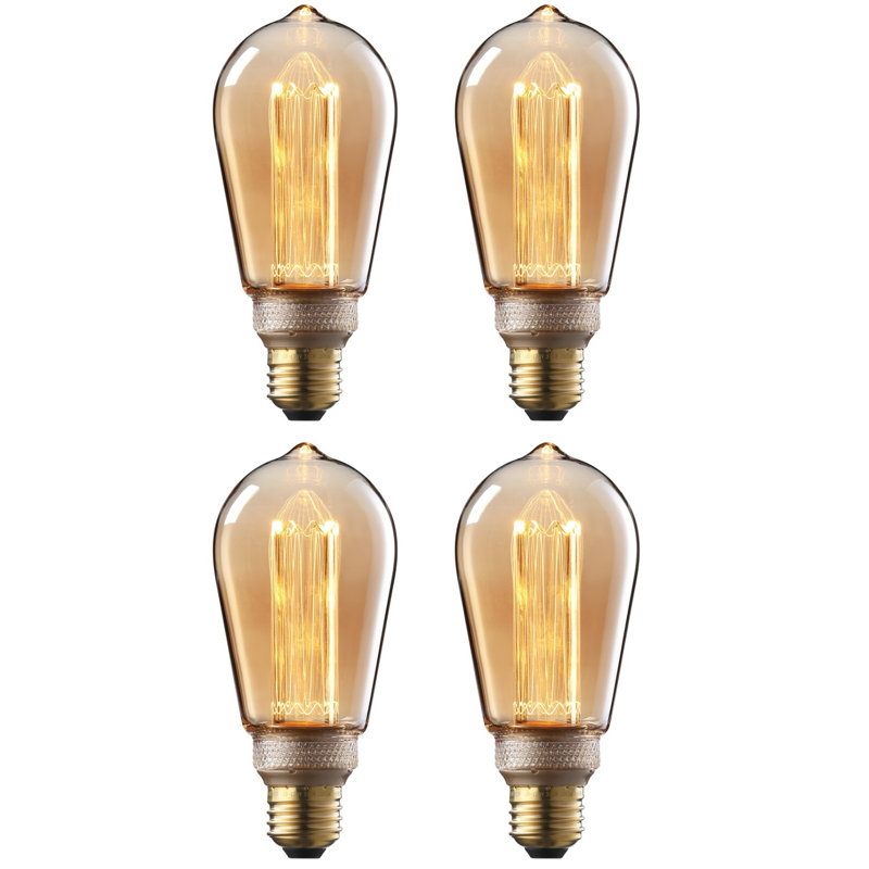 Ampoule DEL Edison Goldleaf ST64, ampoule vintage à intensité variable, verre ambré, culot E26