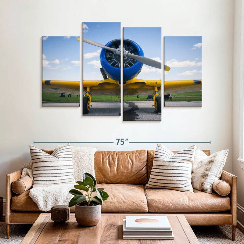 Avion coloré, H 42 po x l 68 po
