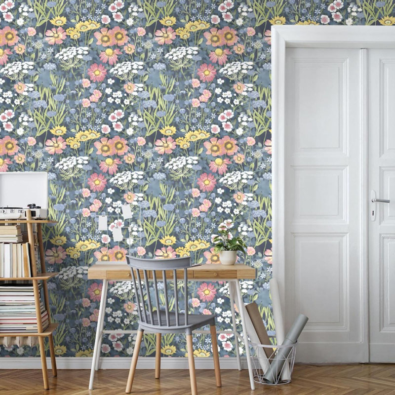 Papier peint floral rétro avec motif floral adhésif auto-adhésif Boho Daisy