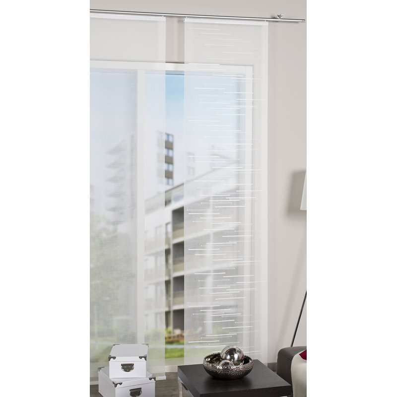 Kathryn Track Insert Sheer Sliding Panel, Wool white