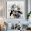 «Glam Golden Dolphin Portrait», reproduction d'art murale en métal