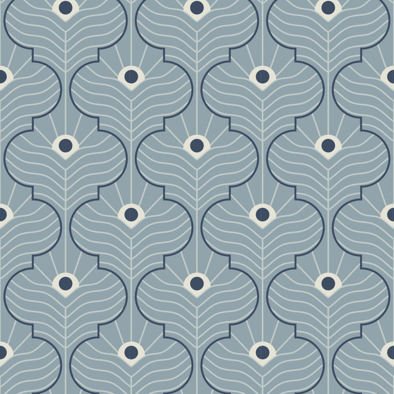 Moroccan Peacock 10' L x 24" W Wallpaper Roll, Brown, Faux Grasscloth